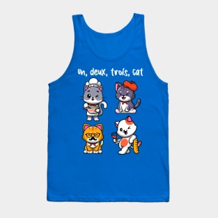 Un deux trois cat - cute French cats (on dark colors) Tank Top